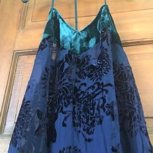 Free People Sheer Blue Maxi Dress, Size S